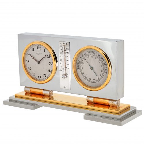 BREGUET 8 Days Barometer Thermometer Desk Clock, No. 3824